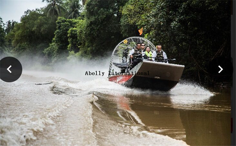 Aluminum Airboat navigating shallow water environments